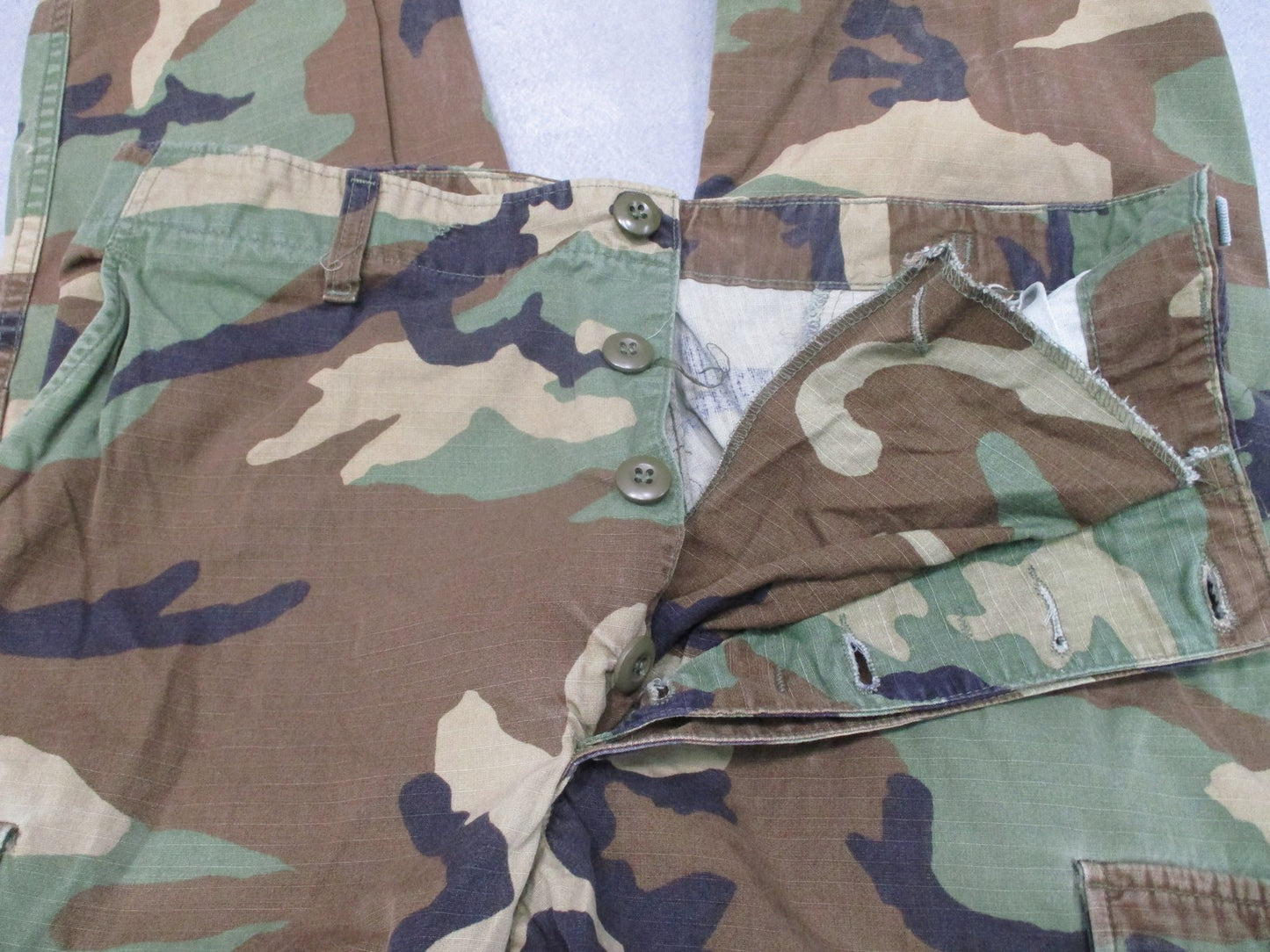 Vintage Propper Woodland Camo BDU Combat Trousers Medium Long Military Surplus