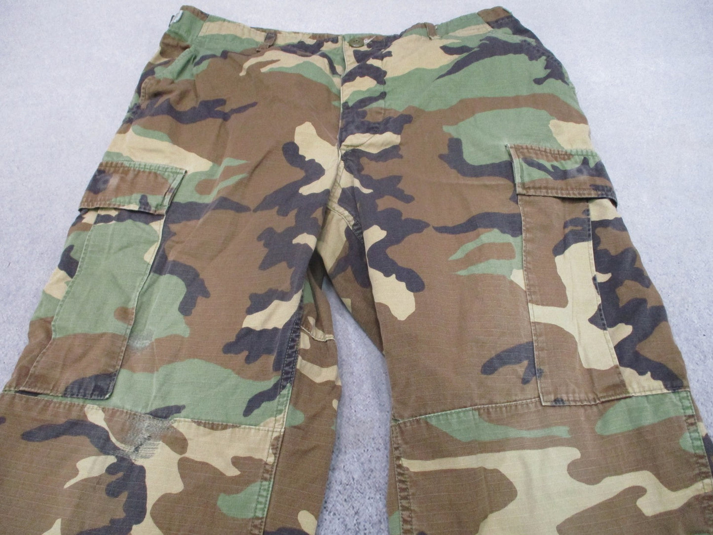 Vintage Propper Woodland Camo BDU Combat Trousers Medium Long Military Surplus