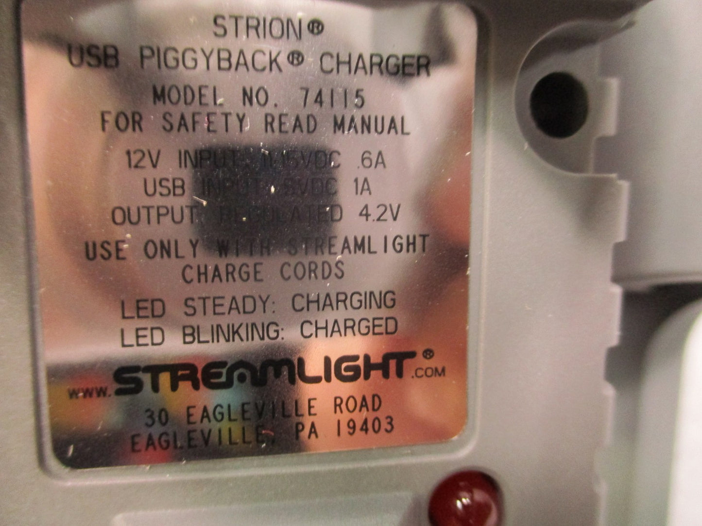 Streamlight Strion USB Piggyback Charger 74115 - New