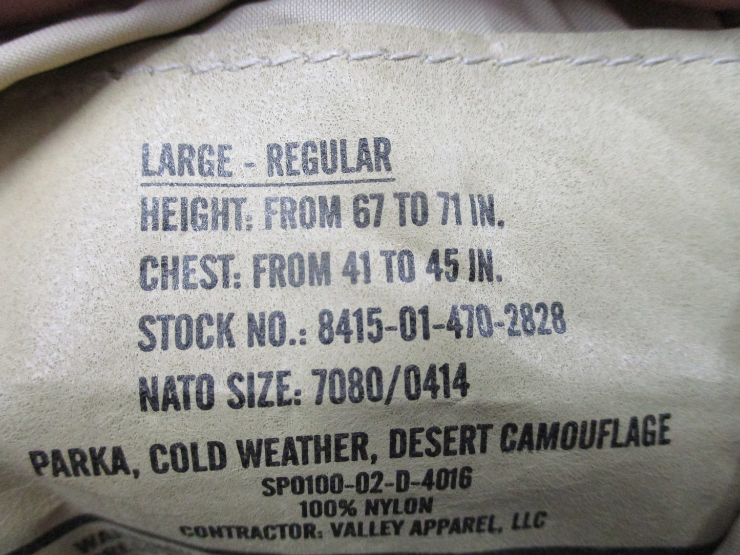 US Military ECWCS Gore-Tex Parka Desert Camo DCU Tactical Jacket Size Large-Reg