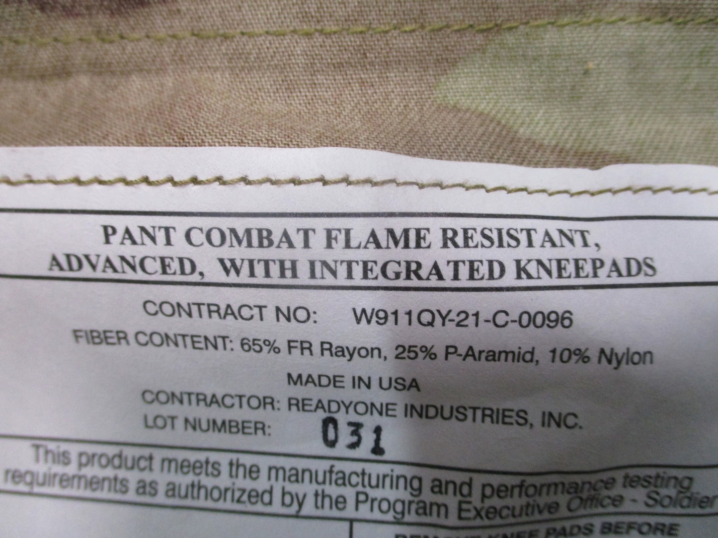 NWT US Army AIKP Advanced Combat Pants OCP Scorpion FR Large Regular Knee Pads
