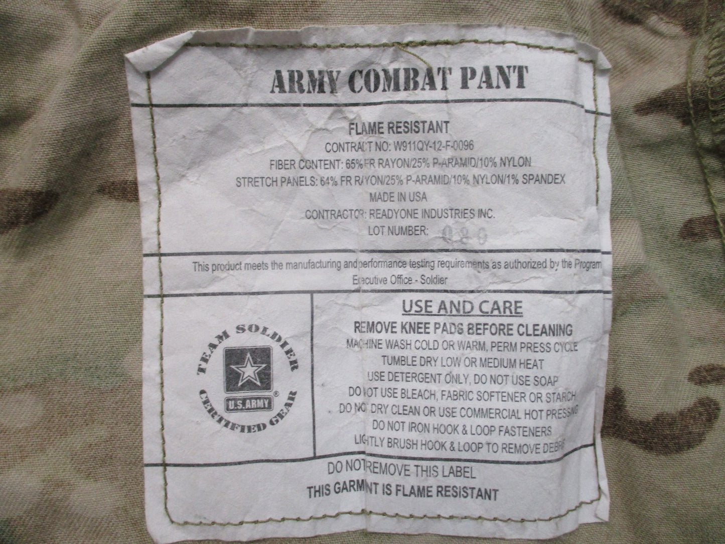 US Army Advanced Combat Pants MultiCam Flame Resistant Medium Long Tactical
