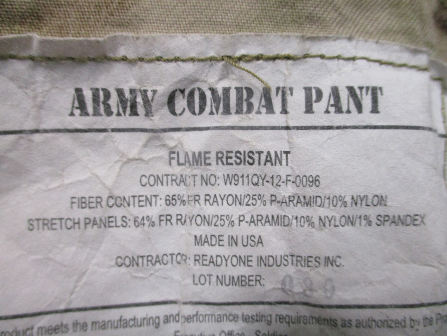 US Army Advanced Combat Pants MultiCam Flame Resistant Medium Long Tactical
