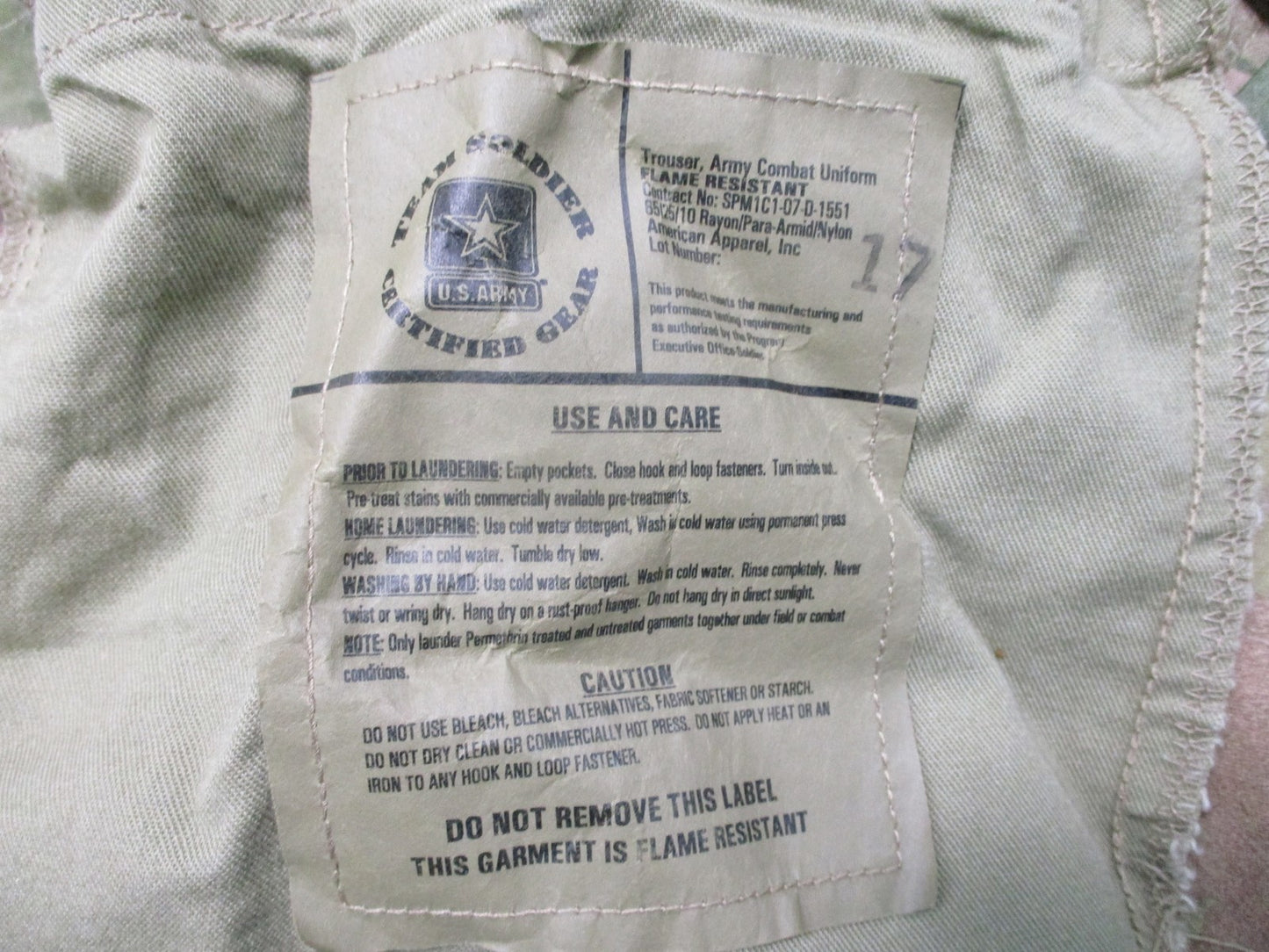 US Army ACU Trousers Multicam Flame Resistant Large Regular Military Surplus