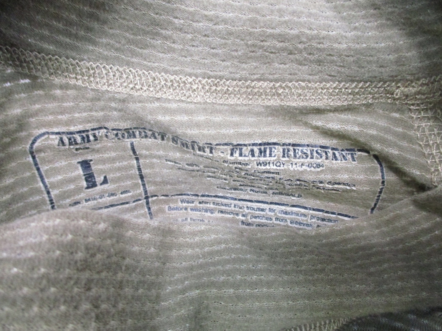 US Military Army Combat Shirt Flame Resistant Multicam Size Large NSN 8415-01-58