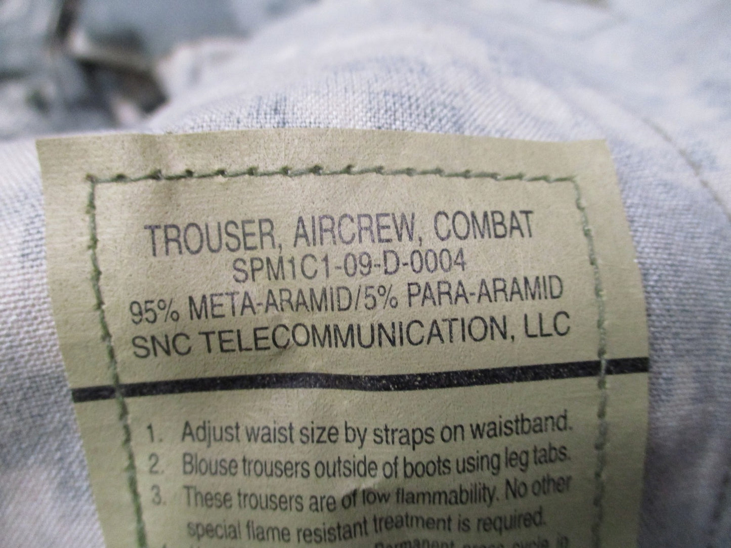 US Military Aircrew Combat Trousers Medium Long Flame Resistant ACU Camo Pants