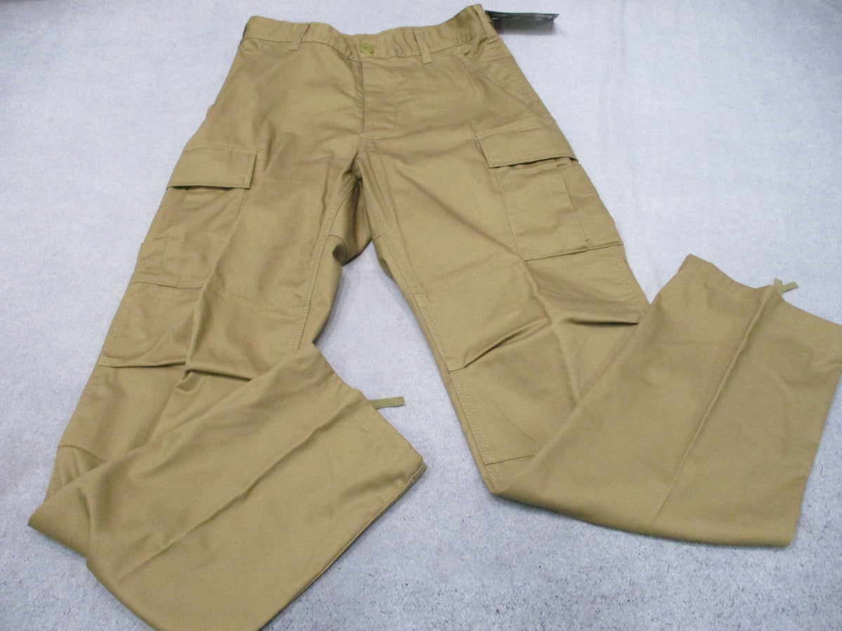 New Rothco BDU Tactical Pants Coyote Brown Size Small Regular 8522 Cargo Uniform