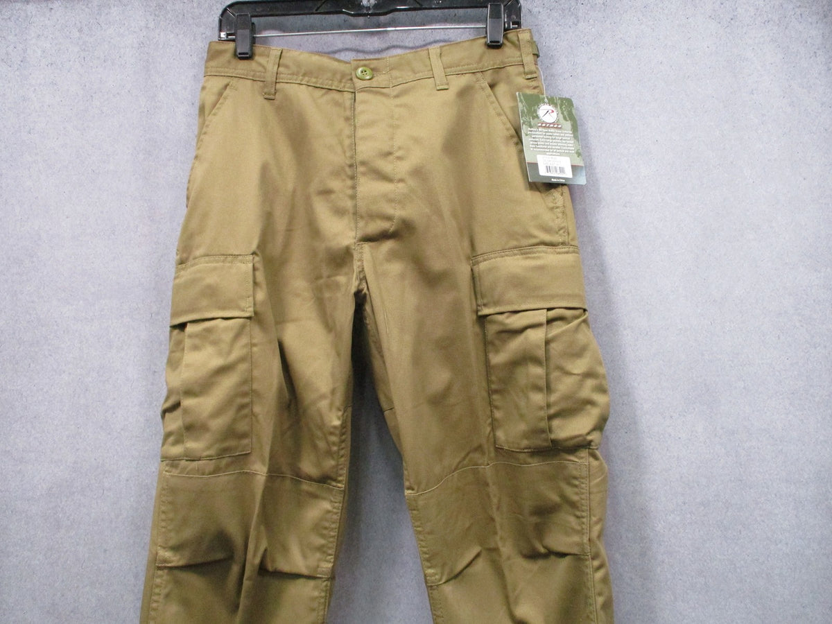 New Rothco BDU Tactical Pants Coyote Brown Size Small Regular 8522 Cargo Uniform