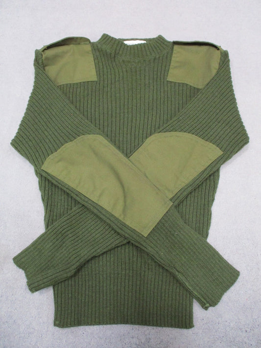 USMC Wool Commando Sweater OD Green Size 38 Epaulettes NSN 8405-01-496-9813