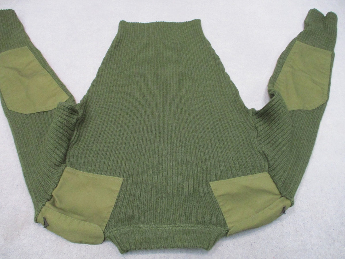 USMC Wool Commando Sweater OD Green Size 38 Epaulettes NSN 8405-01-496-9813