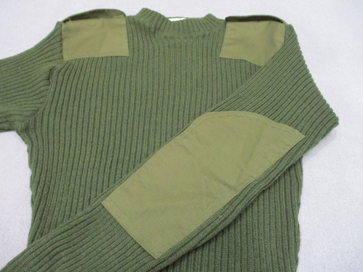 USMC Wool Commando Sweater OD Green Size 38 Epaulettes NSN 8405-01-496-9813