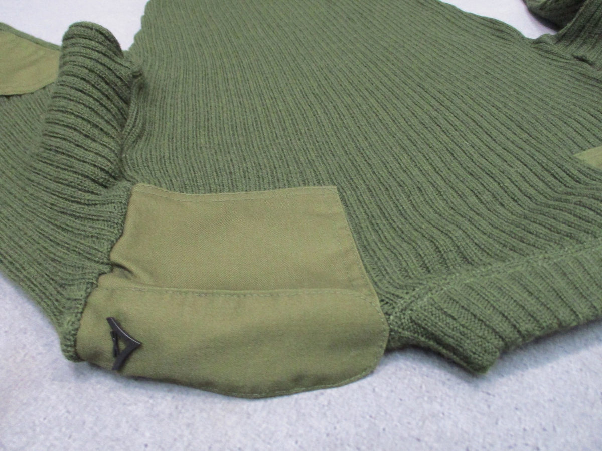 USMC Wool Commando Sweater OD Green Size 38 Epaulettes NSN 8405-01-496-9813