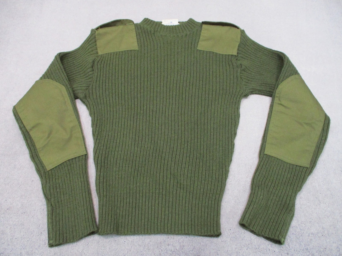USMC Wool Commando Sweater OD Green Size 38 Epaulettes NSN 8405-01-496-9813