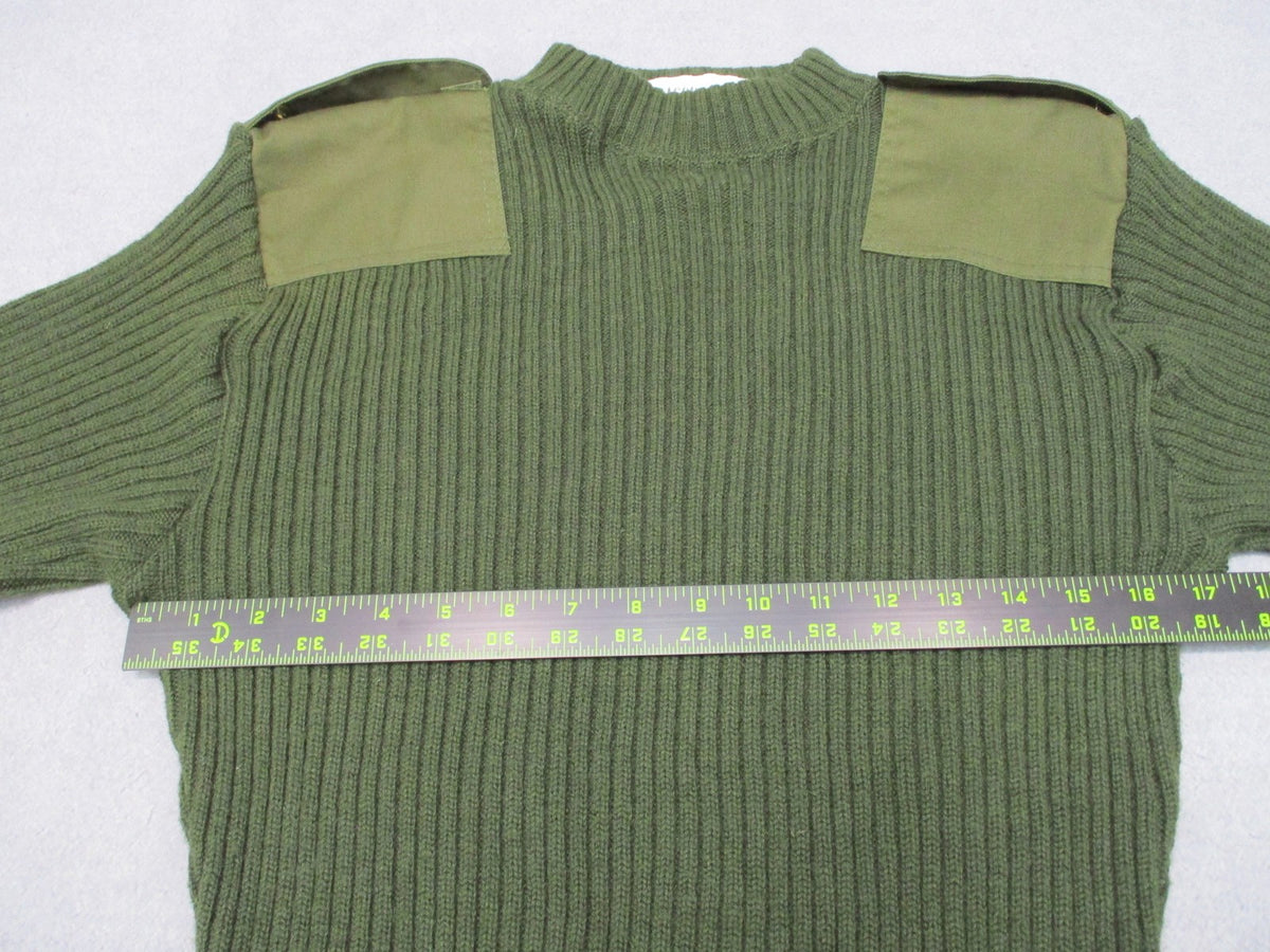 USMC Wool Commando Sweater OD Green Size 38 Epaulettes NSN 8405-01-496-9813