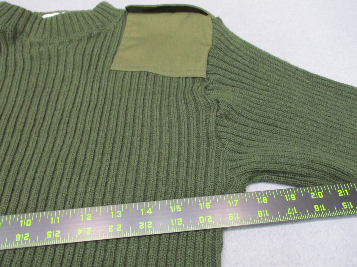 USMC Wool Commando Sweater OD Green Size 38 Epaulettes NSN 8405-01-496-9813