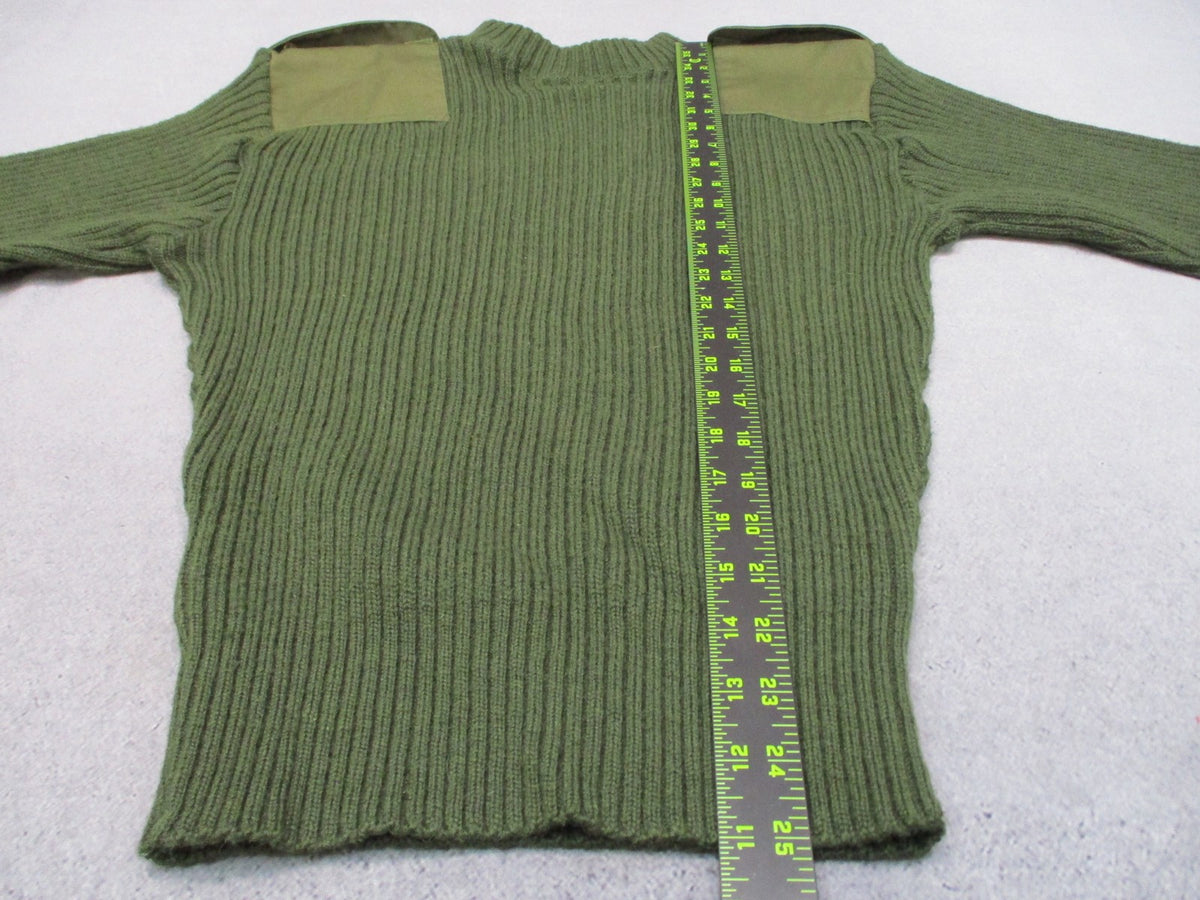 USMC Wool Commando Sweater OD Green Size 38 Epaulettes NSN 8405-01-496-9813