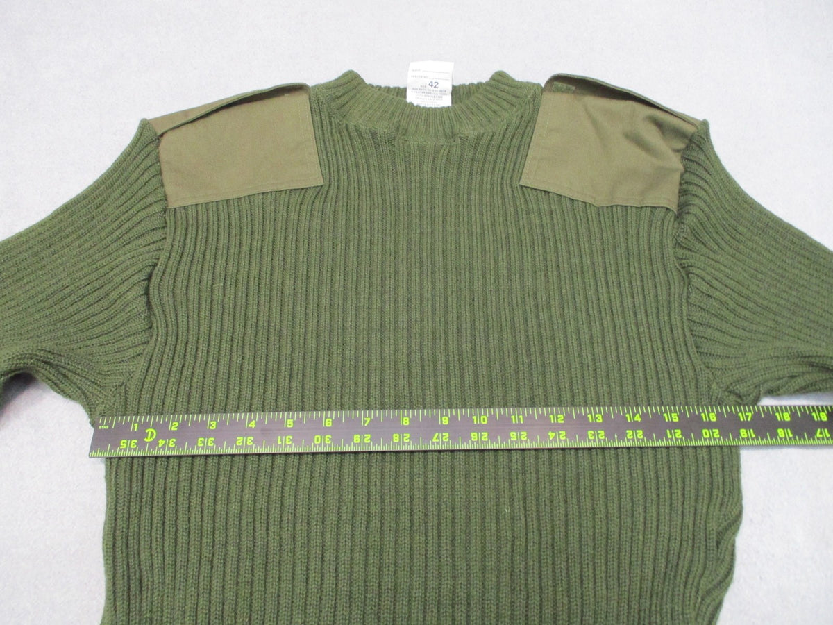 USMC Wool Commando Sweater OD Green Size 42 Epaulettes NSN 8405-01-496-9816