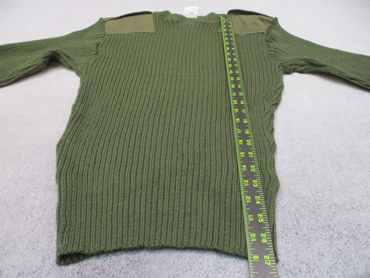 USMC Wool Commando Sweater OD Green Size 42 Epaulettes NSN 8405-01-496-9816