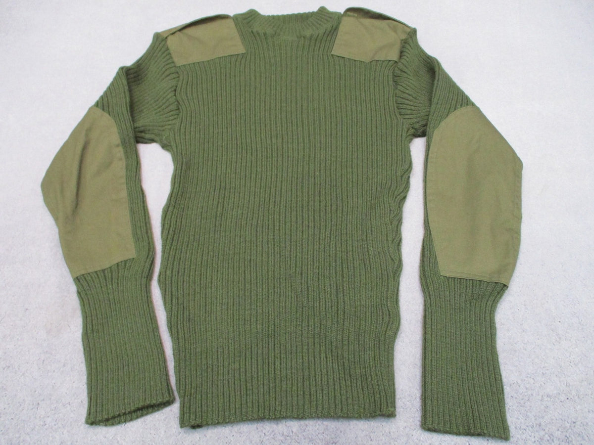USMC Wool Commando Sweater OD Green Size 42 Epaulettes NSN 8405-01-496-9816