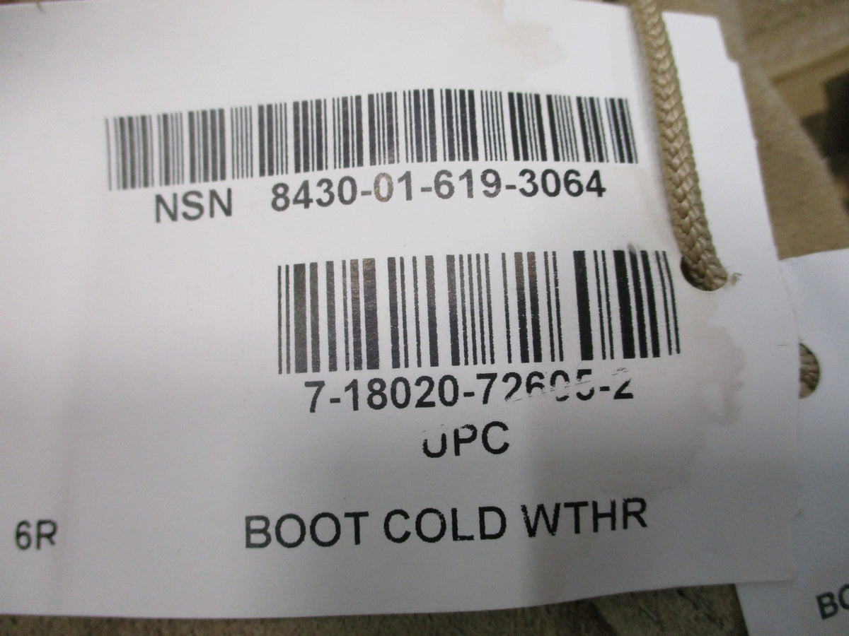 Bates 11461A USGI Cold Wet Weather Boots Tan Size 6R NSN 8430-01-619-3064