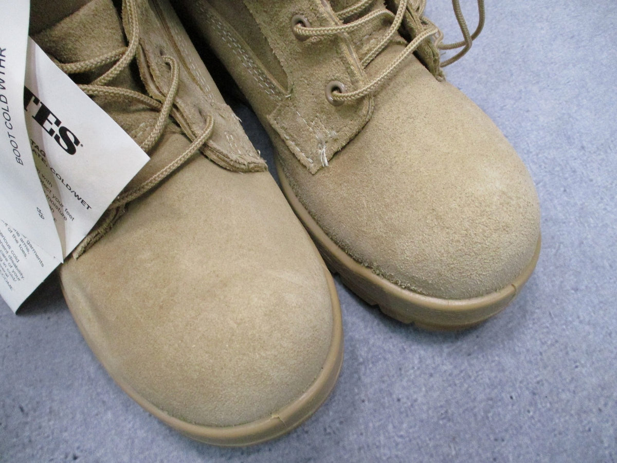 Bates 11461A USGI Cold Wet Weather Boots Tan Size 6R NSN 8430-01-619-3064
