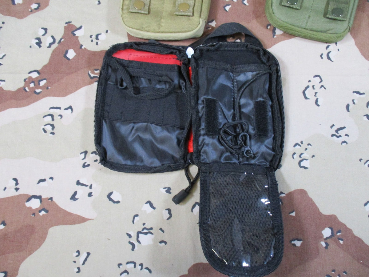3x VISM Tactical Admin Utility Pouches - Red, Tan, Olive Drab - New w/ Patches