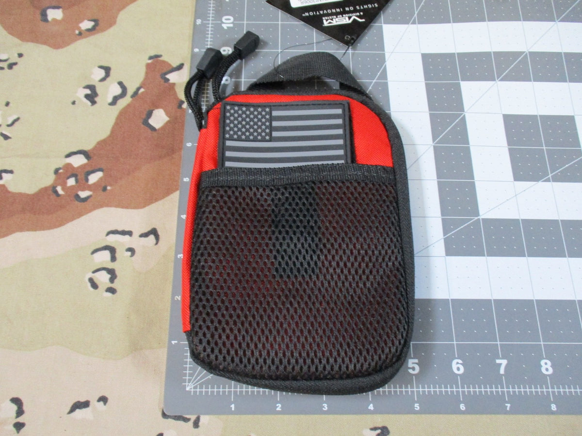 3x VISM Tactical Admin Utility Pouches - Red, Tan, Olive Drab - New w/ Patches