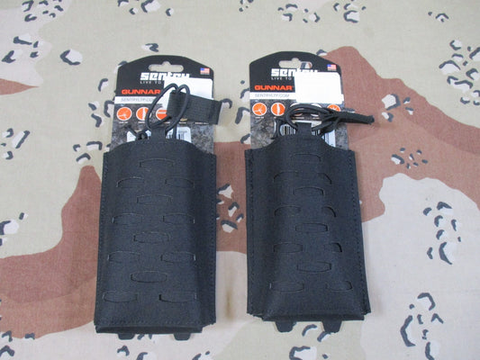 2x Sentry Gunnar Single Rifle Mag Pouch Black Laser Cut MOLLE Tactical New