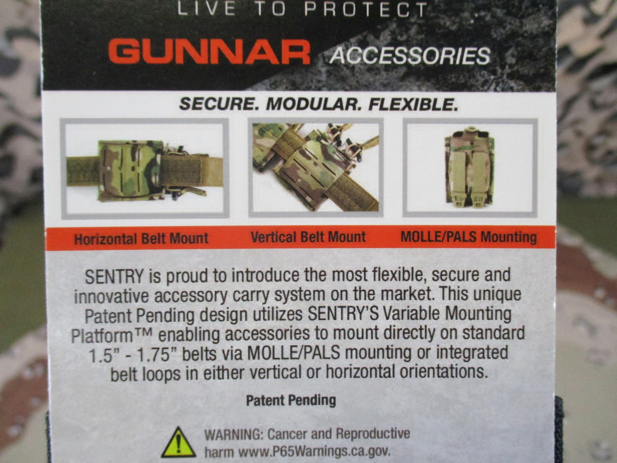 2x Sentry Gunnar Single Rifle Mag Pouch Black Laser Cut MOLLE Tactical New