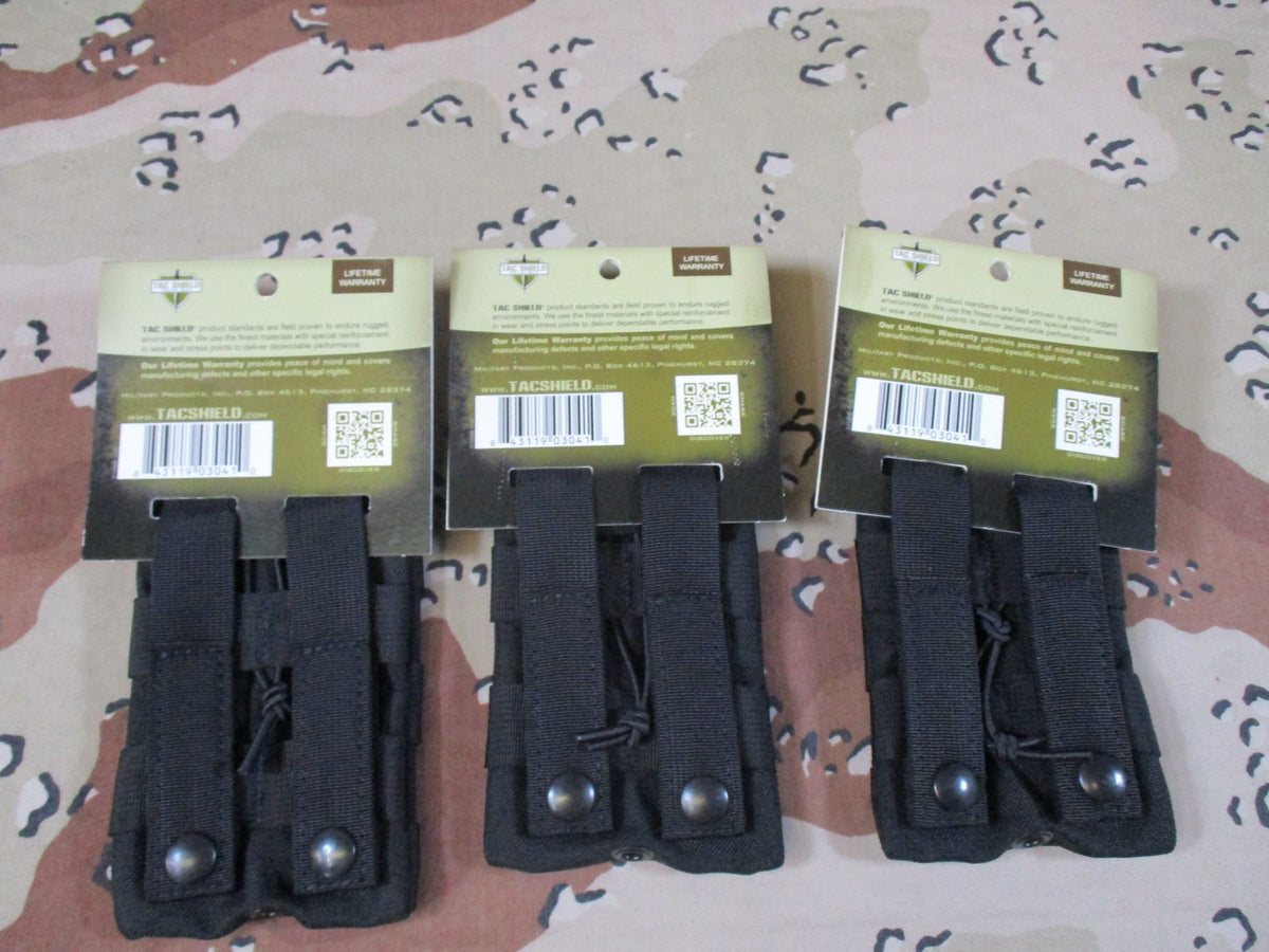 3x Tac Shield Speed Load MOLLE Pouch Black Magazine Holder New