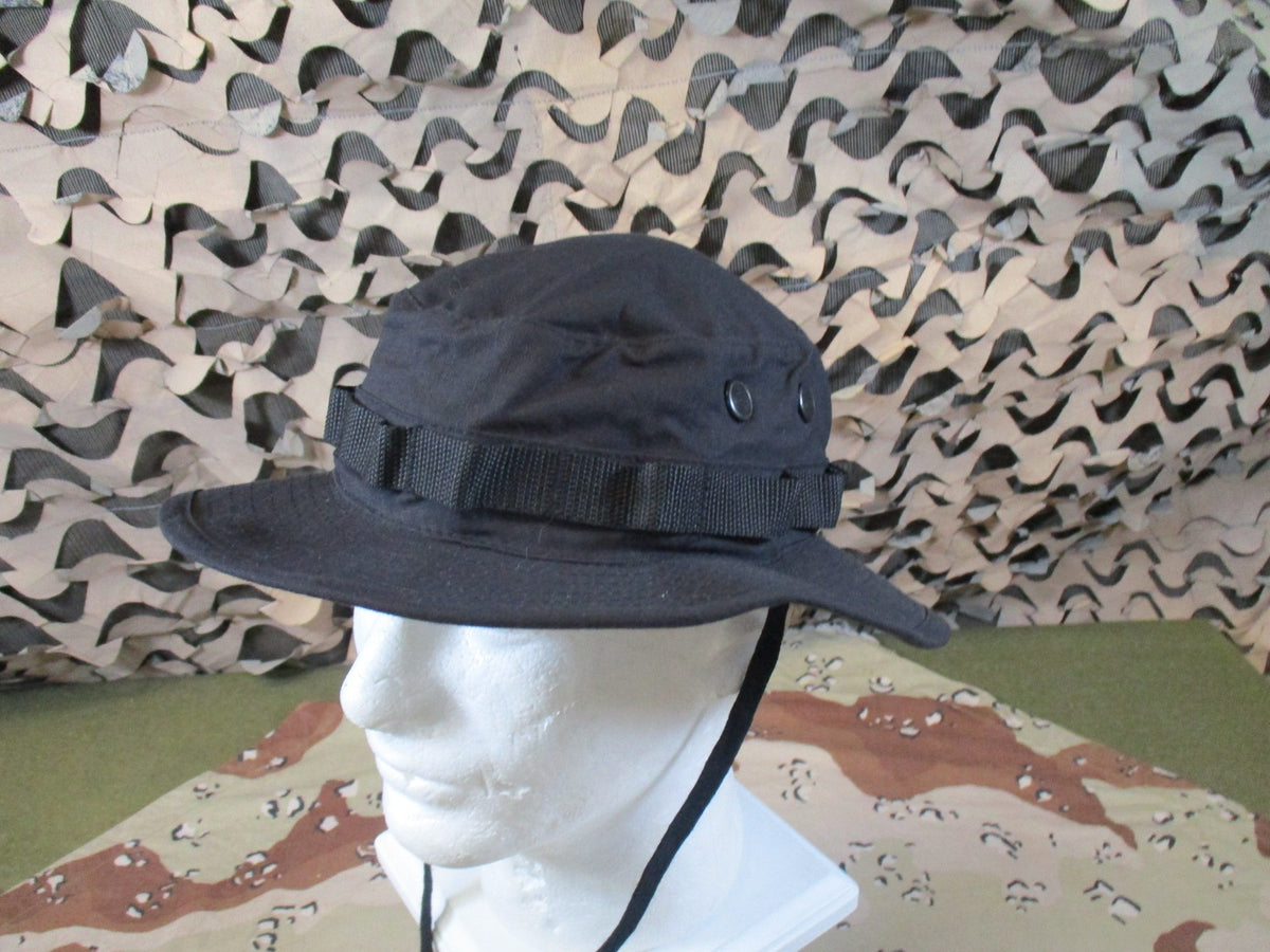 New Rothco Boonie Hat Black Rip-Stop Tactical Military Sun Hat Size 7 Style 5819