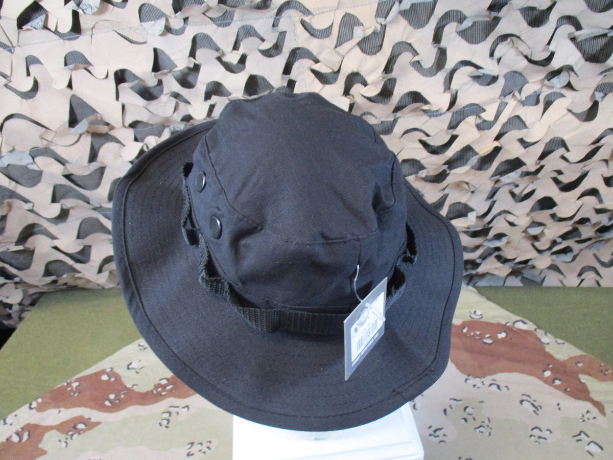 New Rothco Boonie Hat Black Rip-Stop Tactical Military Sun Hat Size 7 Style 5819