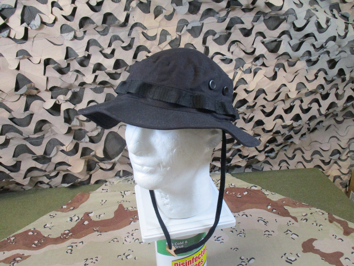 New Rothco Boonie Hat Black Rip-Stop Tactical Sun Hat Size 7-3/4 Style 5819