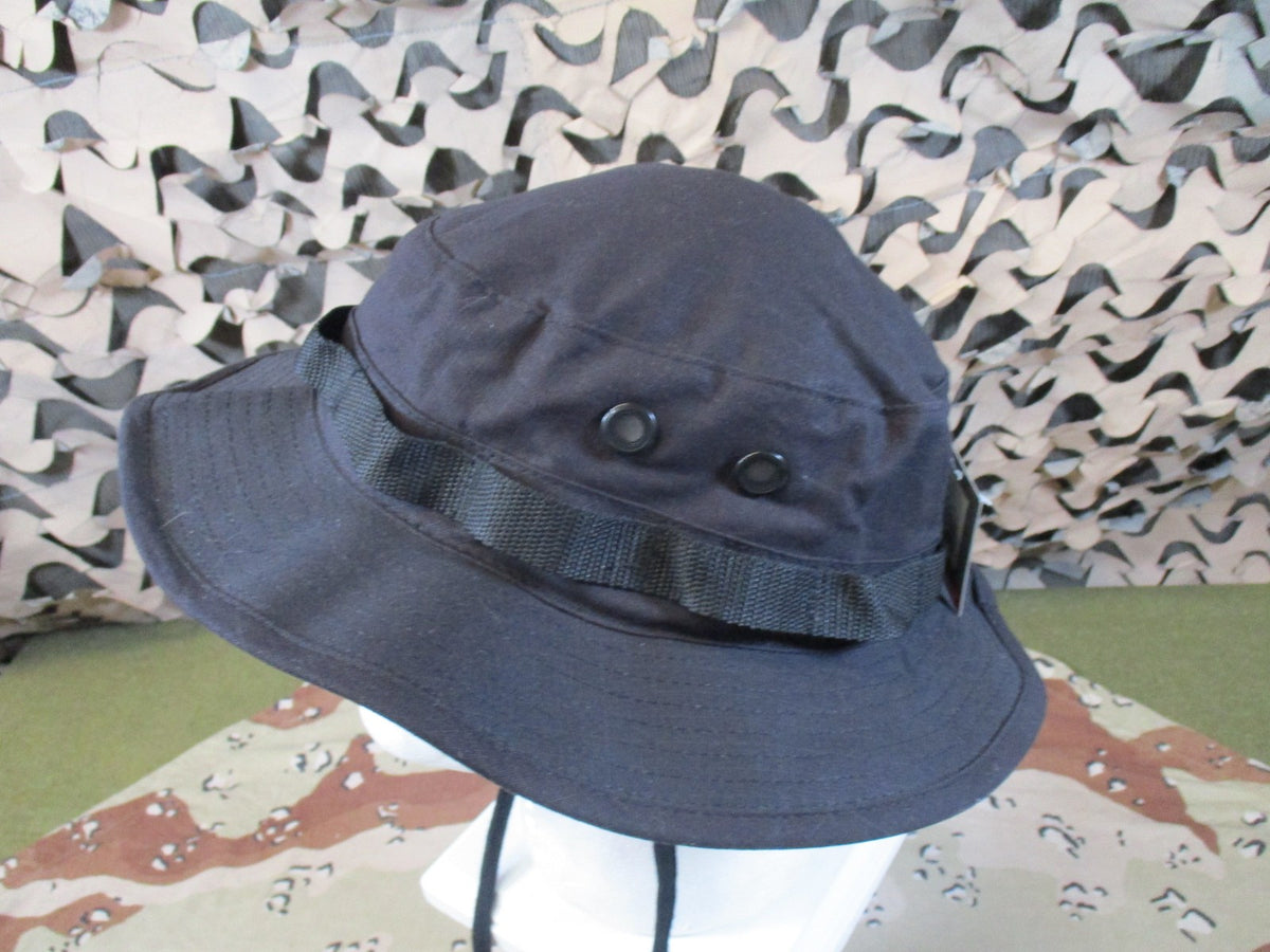 New Rothco Boonie Hat Black Rip-Stop Tactical Sun Hat Size 7-3/4 Style 5819