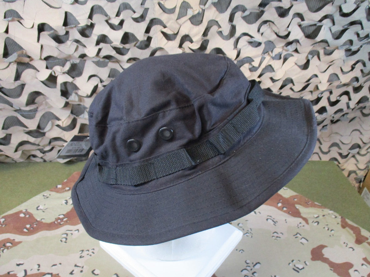 New Rothco Boonie Hat Black Rip-Stop Tactical Sun Hat Size 7-3/4 Style 5819