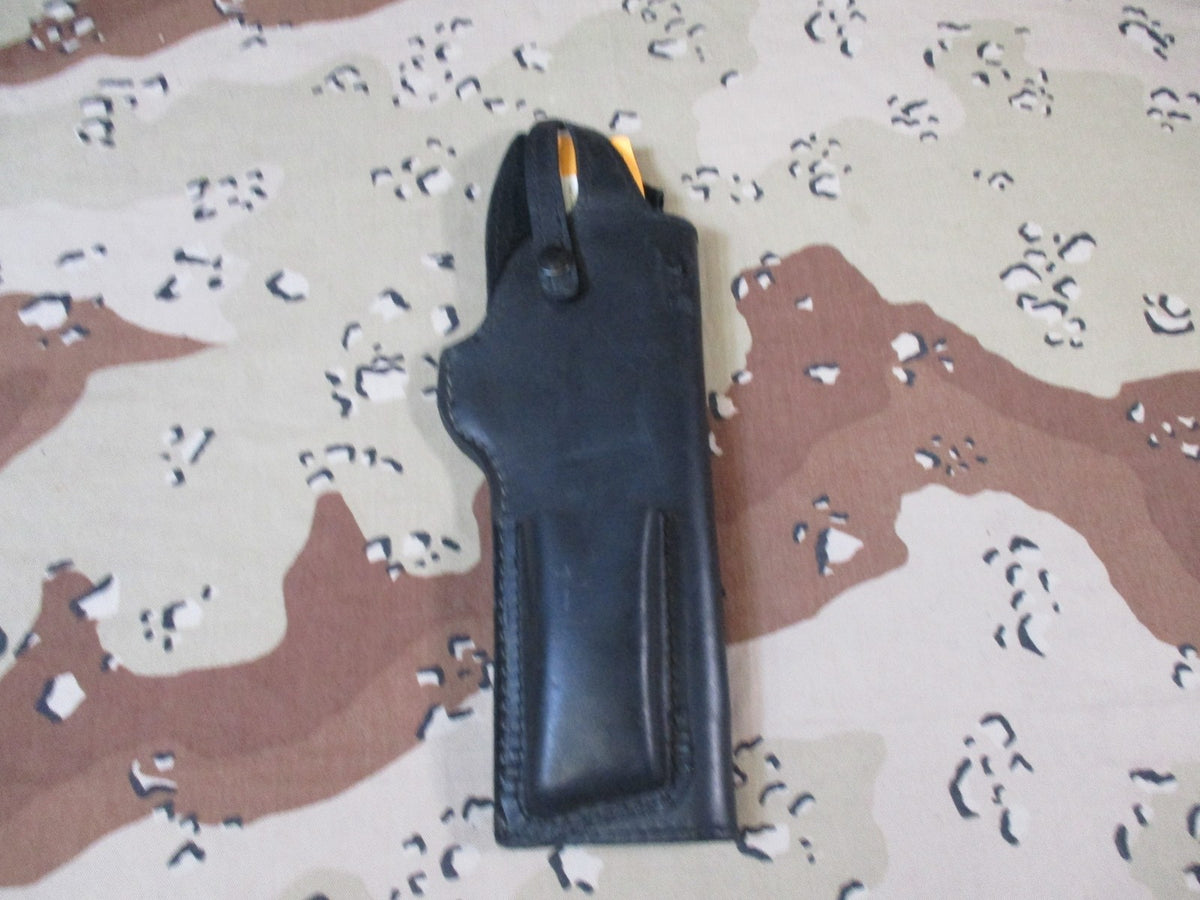 Desert Eagle Holster Genuine Black Leather Holster Level 1 OWB Extra Mag