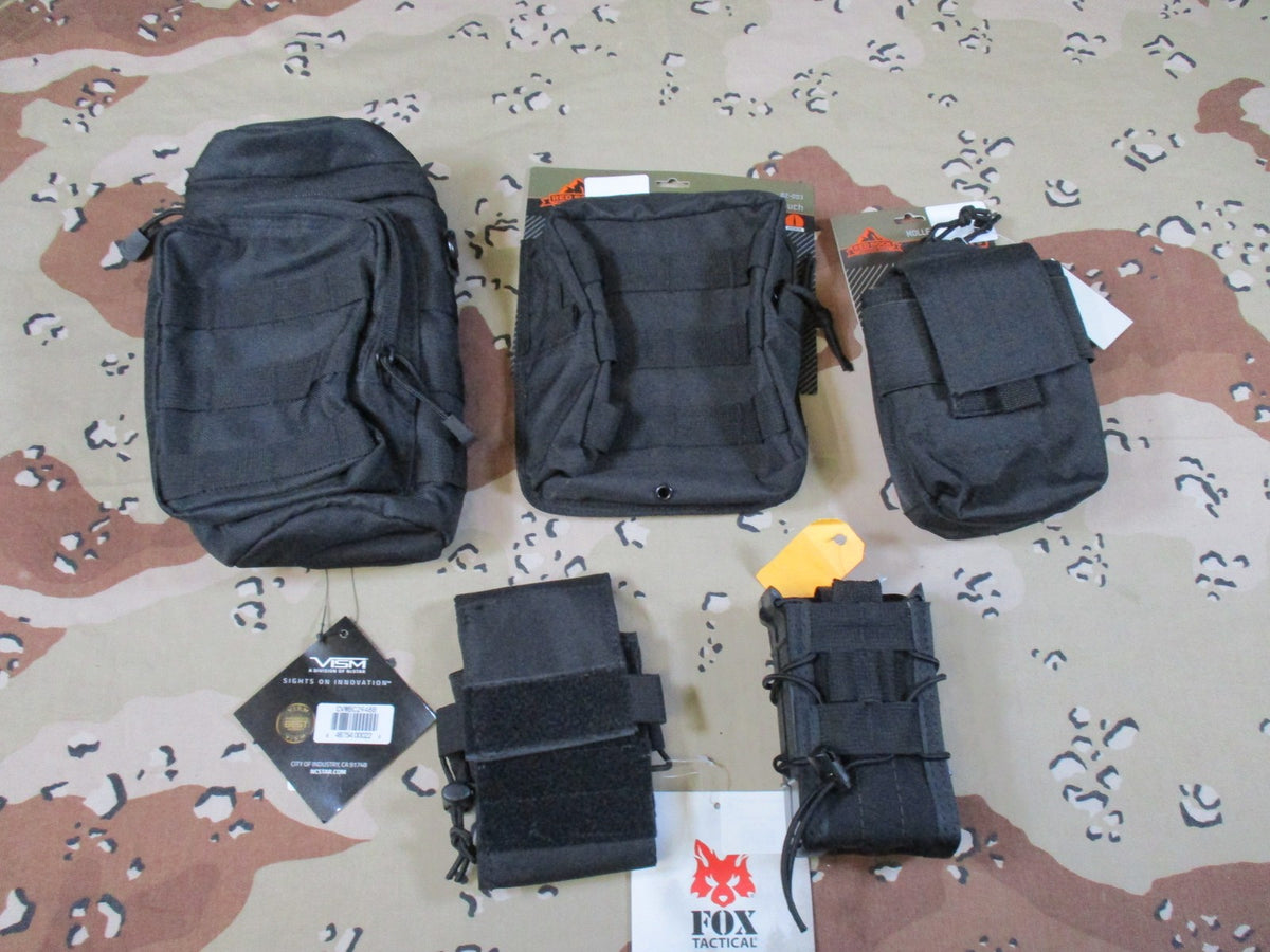 Lot of 5 Tactical MOLLE Pouches Red Rock Tactical VISM Utility Mag Pouch Black