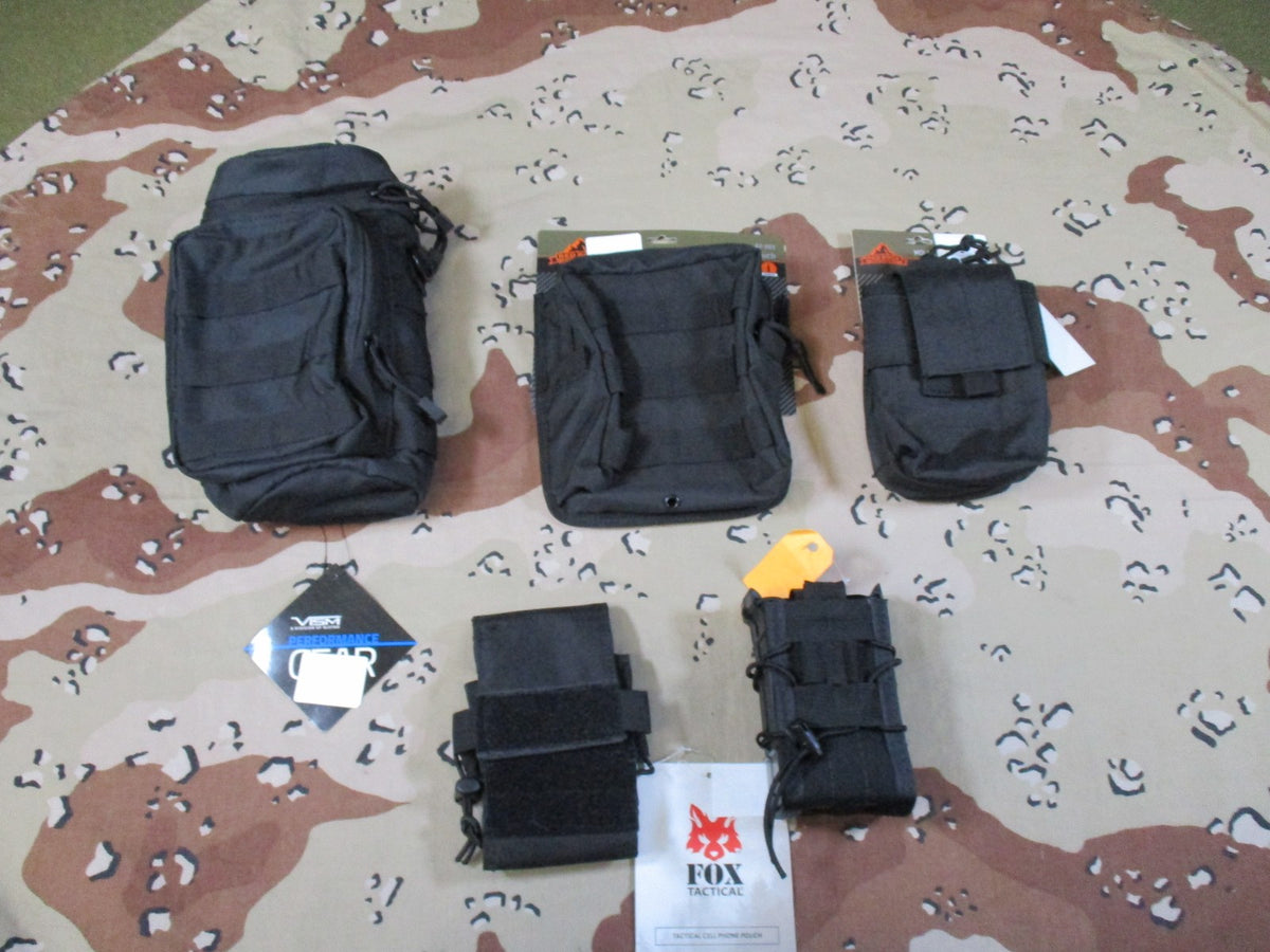 Lot of 5 Tactical MOLLE Pouches Red Rock Tactical VISM Utility Mag Pouch Black
