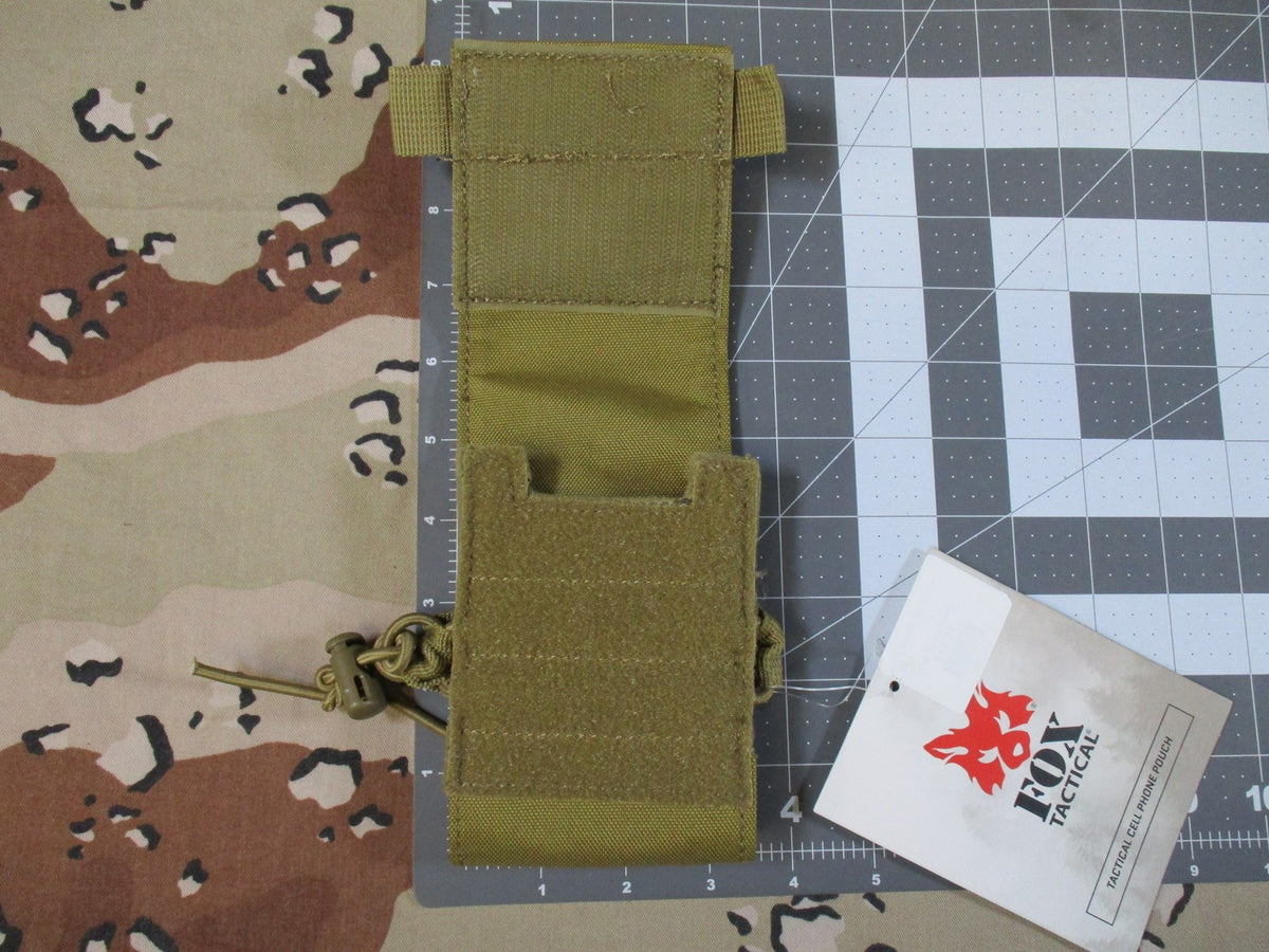 2x Fox Tactical Modular Cell Phone Pouch Coyote Tan MOLLE Compatible New
