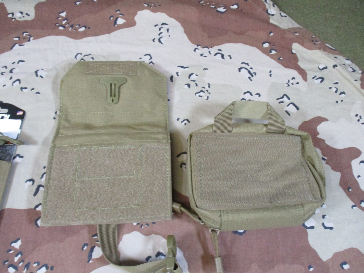 Lot of 4 New Tactical MOLLE Pouches Condor & SENTRY Coyote Tan Utility Medical
