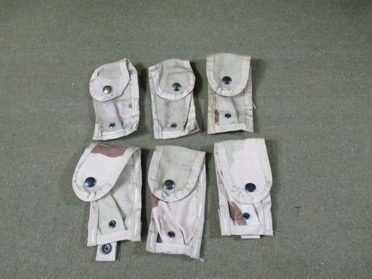 6x Lot US Military MOLLE II 9mm Single Magazine Pouches Desert Camo SDS Surplus