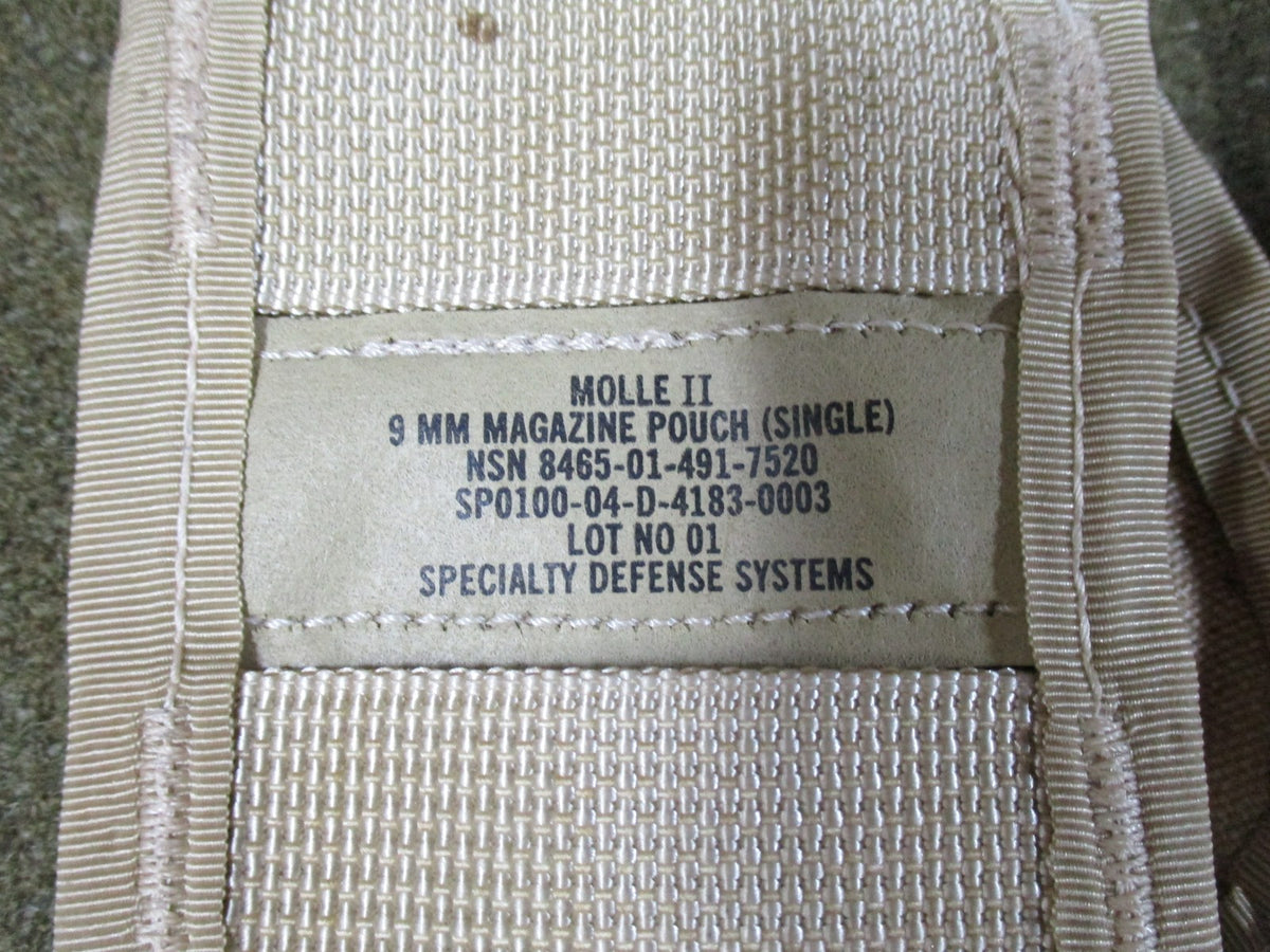 6x Lot US Military MOLLE II 9mm Single Magazine Pouches Desert Camo SDS Surplus