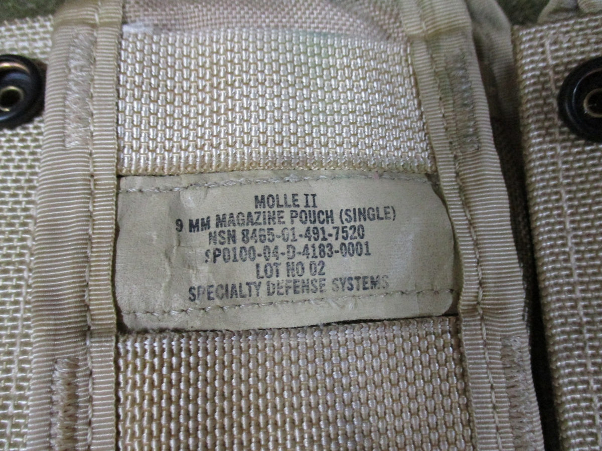 6x Lot US Military MOLLE II 9mm Single Magazine Pouches Desert Camo SDS Surplus