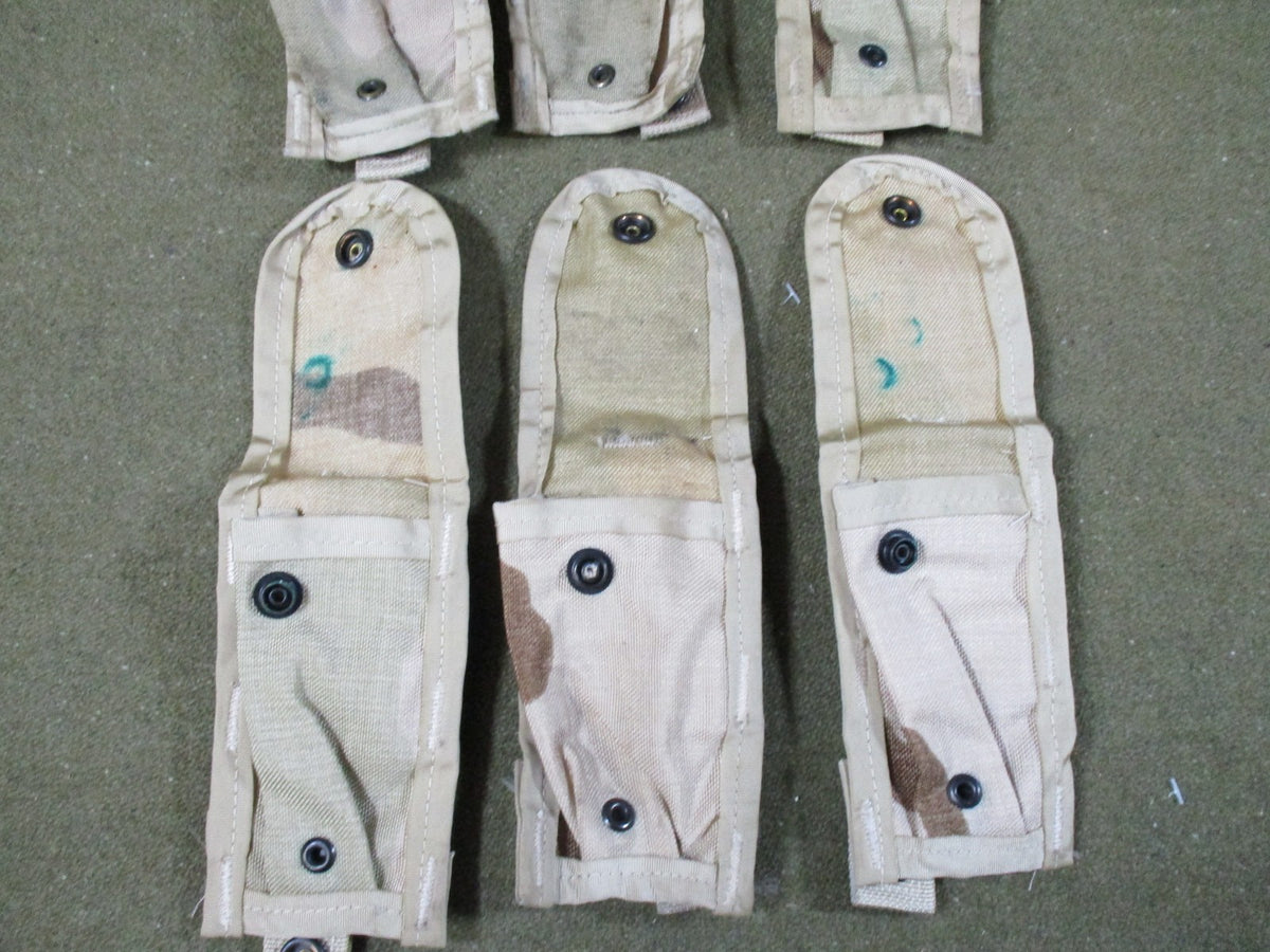 6x Lot US Military MOLLE II 9mm Single Magazine Pouches Desert Camo SDS Surplus