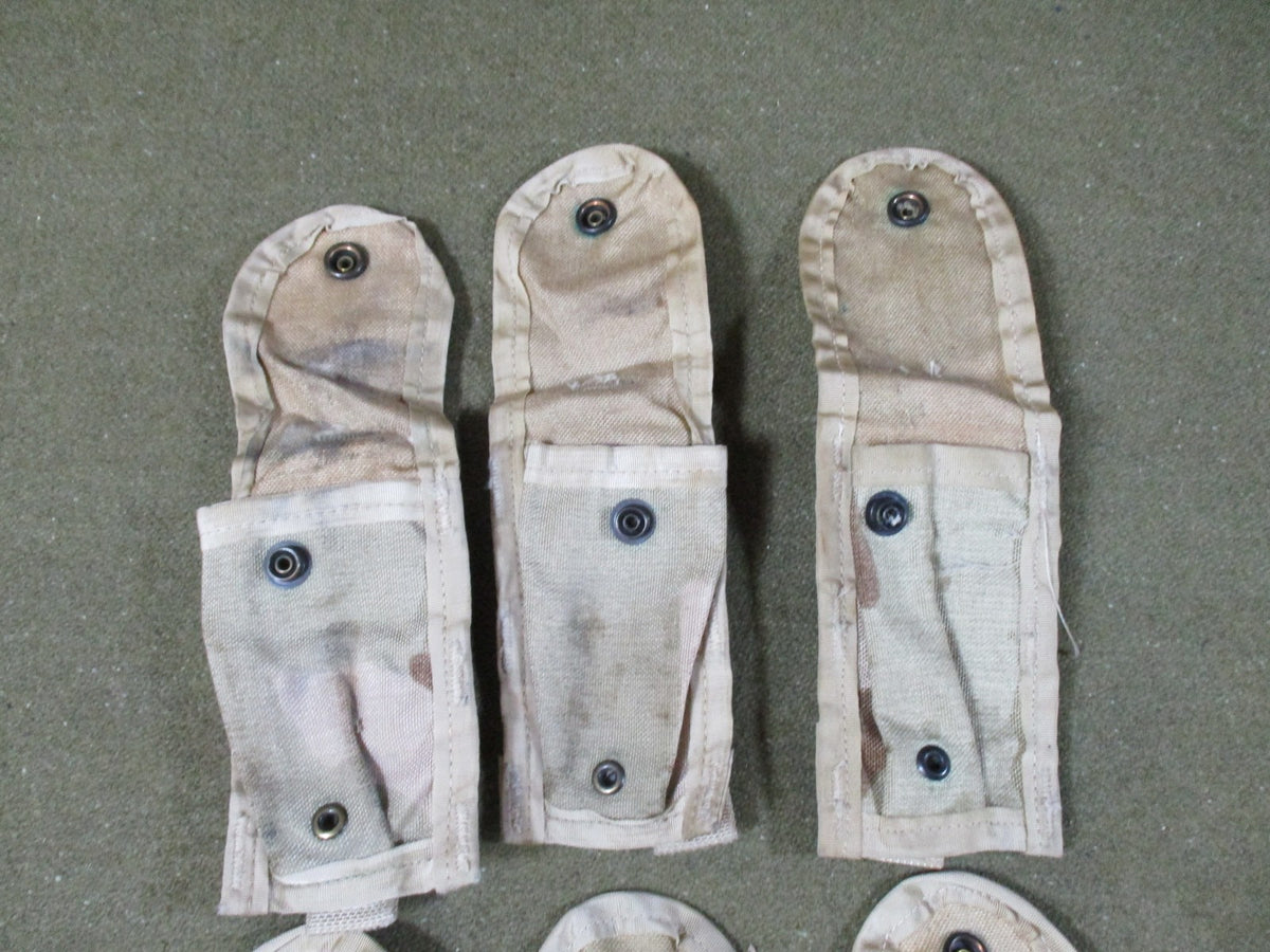 6x Lot US Military MOLLE II 9mm Single Magazine Pouches Desert Camo SDS Surplus