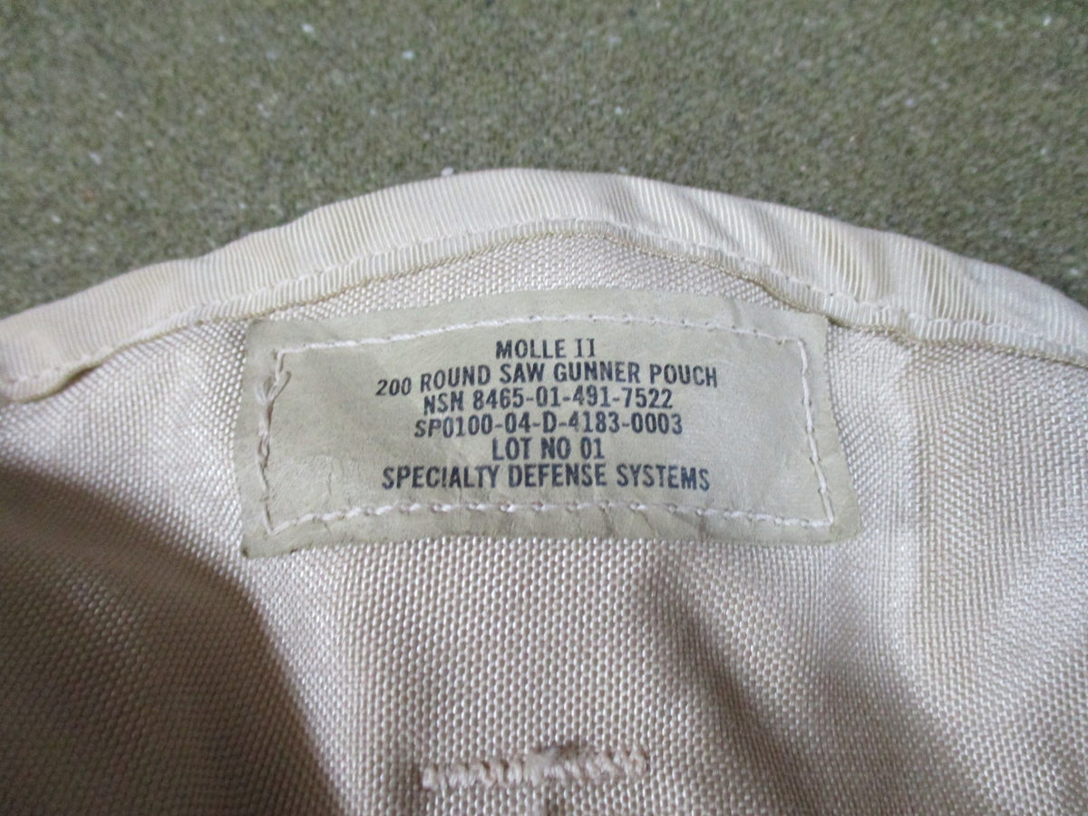 US Military MOLLE II 200 Round SAW Gunner Pouch Desert Camo DCU Surplus