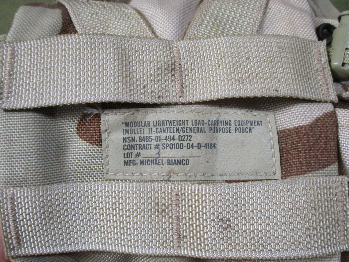 US Military MOLLE II Canteen General Purpose Pouch Desert Camo DCU Surplus