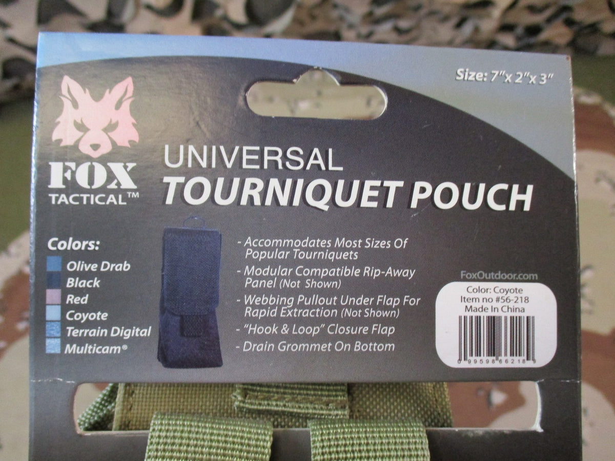 Fox Tactical Universal Tourniquet Pouch 2 Pack Coyote MOLLE Compatible New