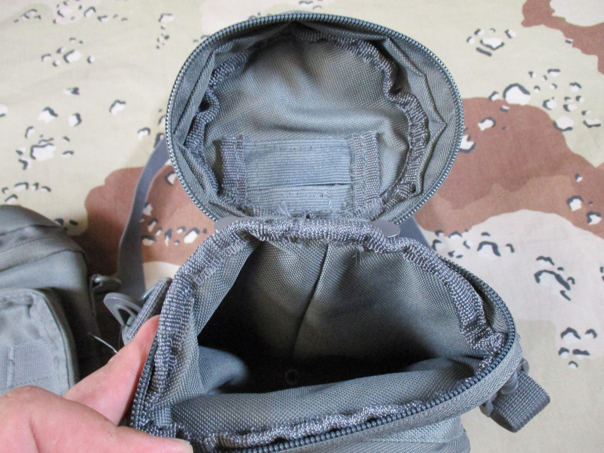 2x VISM Tactical MOLLE Utility Nalgene Bottle Pouch Bag Wolf Gray CVWBC2948U New