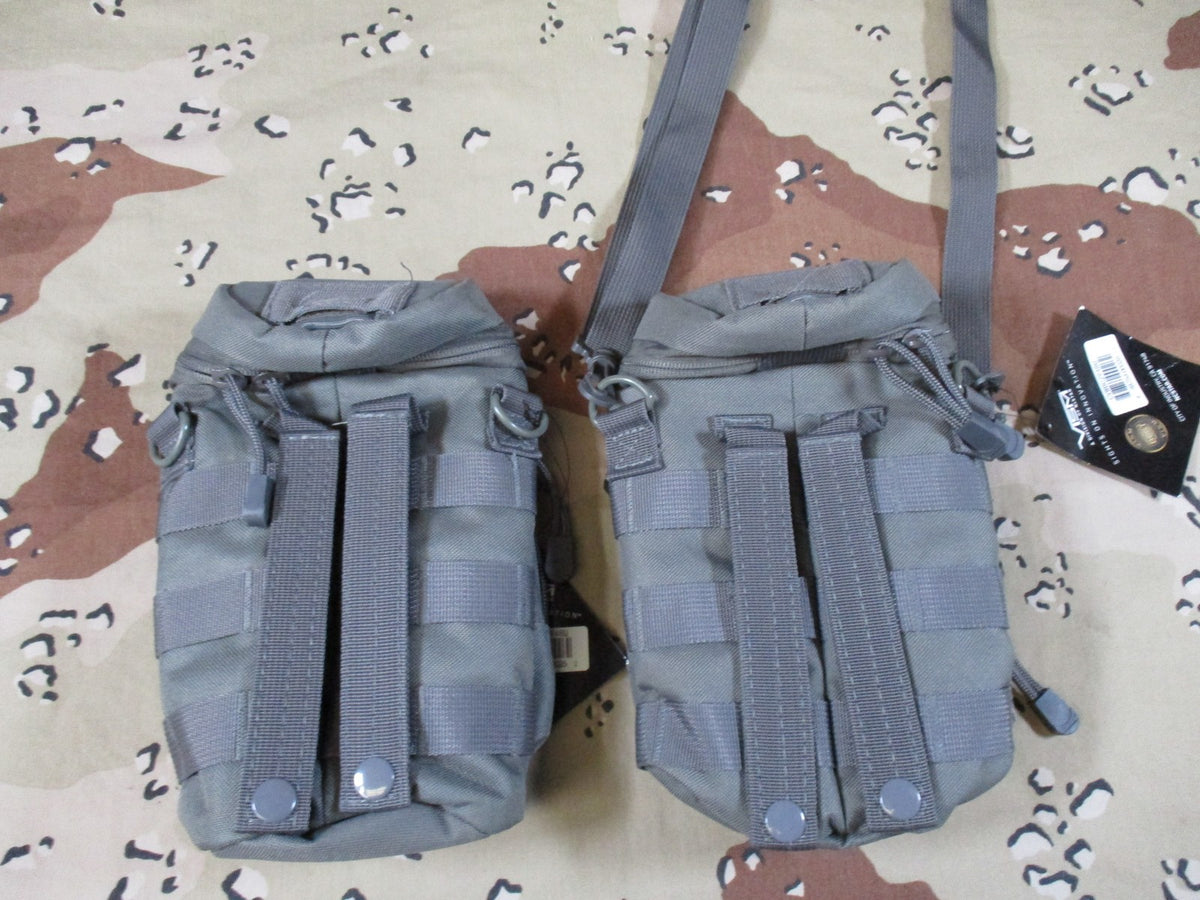 2x VISM Tactical MOLLE Utility Nalgene Bottle Pouch Bag Wolf Gray CVWBC2948U New